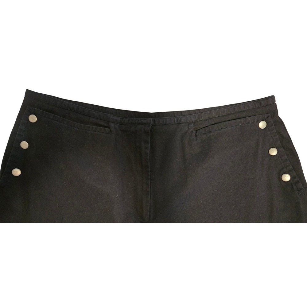 Talbots Black Sailor Button Stretch Cotton Capri's‎ Women's Sz 20 Nautical - Picture 2 of 8